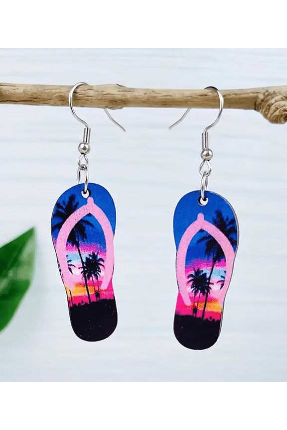 Flip Flop Earrings - Palm Trees