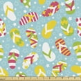 thumbnail image 1 of Ambesonne Summer Fabric by the Yard Upholstery, Colorful Flip Flops, 5 Yards, Multicolor, 1 of 4