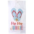 thumbnail image 1 of Flip Flop Junkie Embroidered Flour Sack Kitchen Dish Towel, 1 of 1