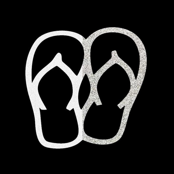 Blue Flip Flop Car Decals - 5 Inch Waterproof Vinyl Stickers For Bumper, Window & Body