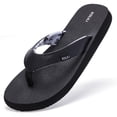 thumbnail image 1 of Flip Flop Sandals for Women with Arch Support,&nbsp;Athletic Walking Thong Slippers for Beach, Casual, Outdoor & Indoor, Black, 8 US, 1 of 6