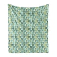 thumbnail image 1 of Flip Flop Soft Flannel Fleece Throw Blanket, Funky Beach Slippers Blended Aqua and Exotic Nature Colors, Cozy Plush for Indoor and Outdoor Use, 60" x 80", Pale Green Pale Blue, by Ambesonne, 1 of 6