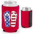 thumbnail image 1 of Flip Flop Stars and Stripes USA Magnetic Can Coolie (Red), 1 of 3