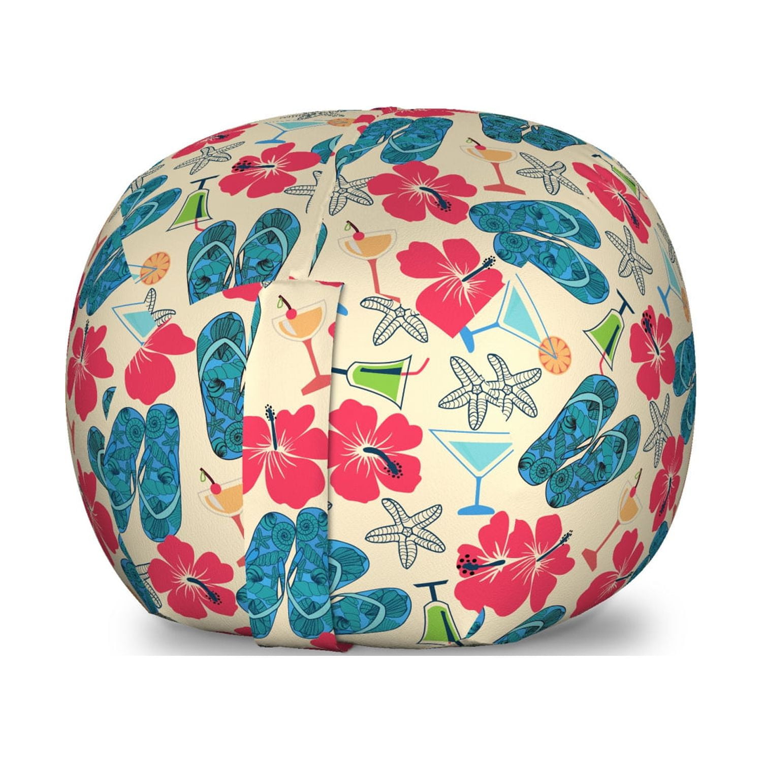 Flip Flop Storage Toy Bag Chair, Exotic Summers Hibiscus Flower ...
