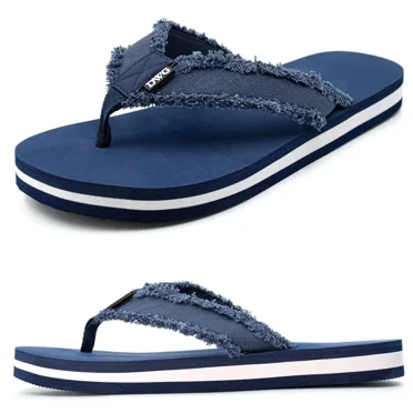 Flip-Flop for Men Sandals Casual Comfort Thong Sandals Canvas Strap Summer Outdoor Beach Slippers 8.5-12