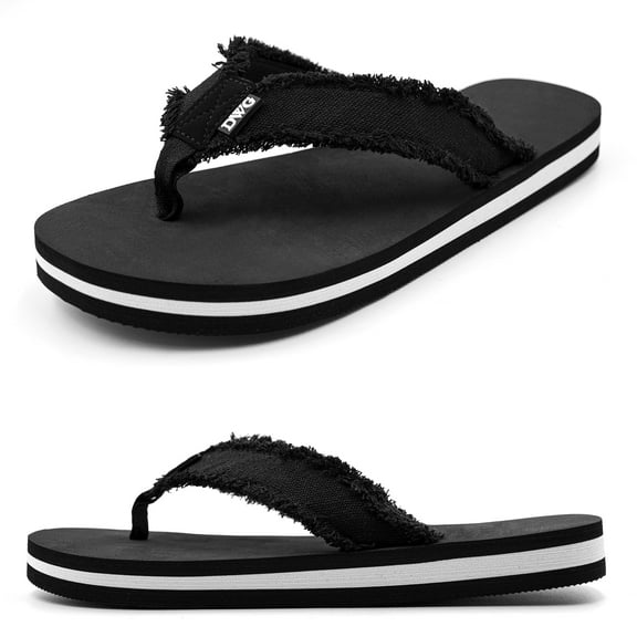 Flip-Flop for Men Sandals Casual Comfort Thong Sandals Canvas Strap Summer Outdoor Beach Slippers 8.5-12