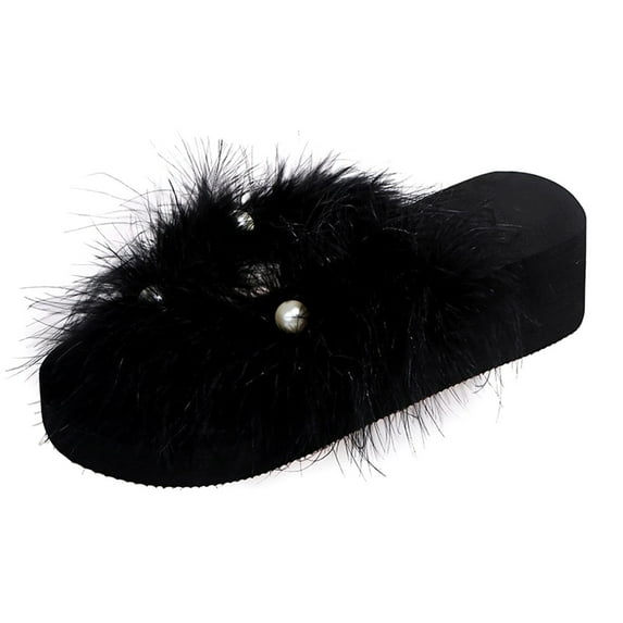 Flip Flop for Women Fall Winter Plush Slippers Fashion Platform Thick Sole Leisure House Slipper
