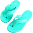 thumbnail image 1 of Flip Flops Beach Slides Leather Thongs Comfy Casual Sandals slippers (Women 7-8,Green), 1 of 6