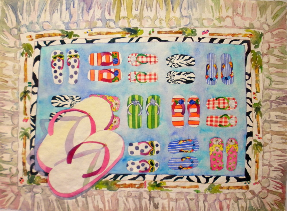 Flip Flops Canvas Art - Kay Smith (18 x 24)