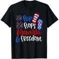 thumbnail image 1 of Flip Flops Fireworks And Freedom Shirt 4th Of July Us Flag T-Shirt, 1 of 3