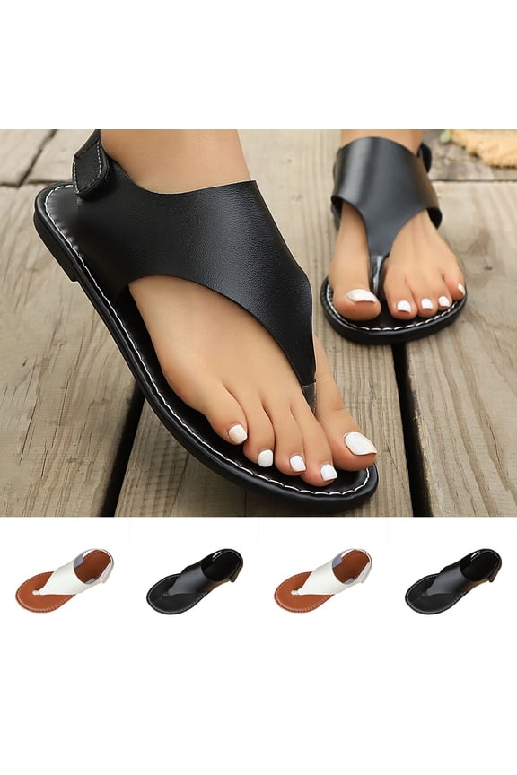 Flip-Flops Flat Heel Open Toe Thong Women's Comfy Lightweight Slide Slippers Spring Summer Trendy Beach Sandals