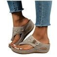 thumbnail image 1 of Flip Flops For Women Beach Womens Sandals Comfortable Fashion Orthotic Flip Flops Ladies Slip On Lightweight Comfortable Thong Sandals Beige 8, 1 of 6