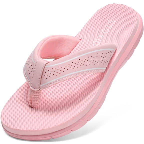 Flip Flops Kids Fashion Sandals Summer Beach Non Slip Little/Big Kids Lightweight Soft Bathroom Pool Swimming Shower Home House Sport Pink Size 1 Little Kid