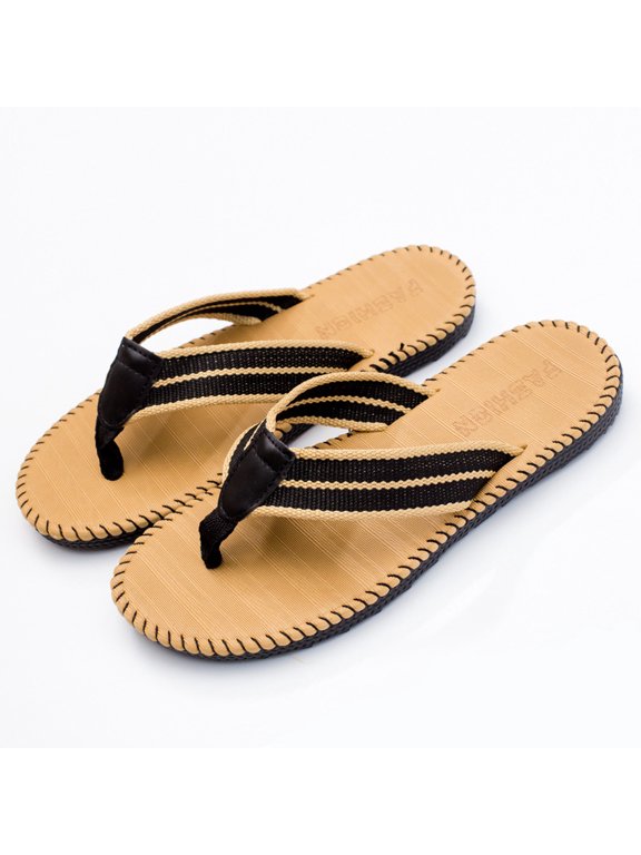 Flip Flops Men Arch Support Summer Casual Outside Wear Beach Non Breathable Flip Flops Clip Toes Big Size Flat Bottom Mens House Shoes