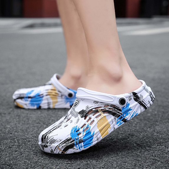 Flip Flops Men Slip On Arch Support Summer Outdoor Wear Hole Home Half Drag Trend Beach Close Toe Mens Sandals