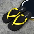 thumbnail image 1 of Flip Flops For Men Summer Shower Sandals Beach Bathroom Toe Post Slides Casual Outdoor Pool Vacation Lightweight Daily Comfort Footwear Easy Poolside Leisure Yellow 7.5, 1 of 4