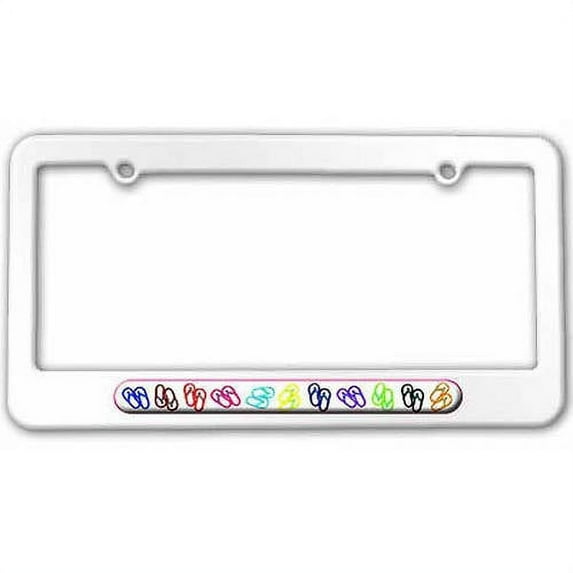 Flip Flops Multi Color, Family License Plate Tag Frame, Multiple Colors