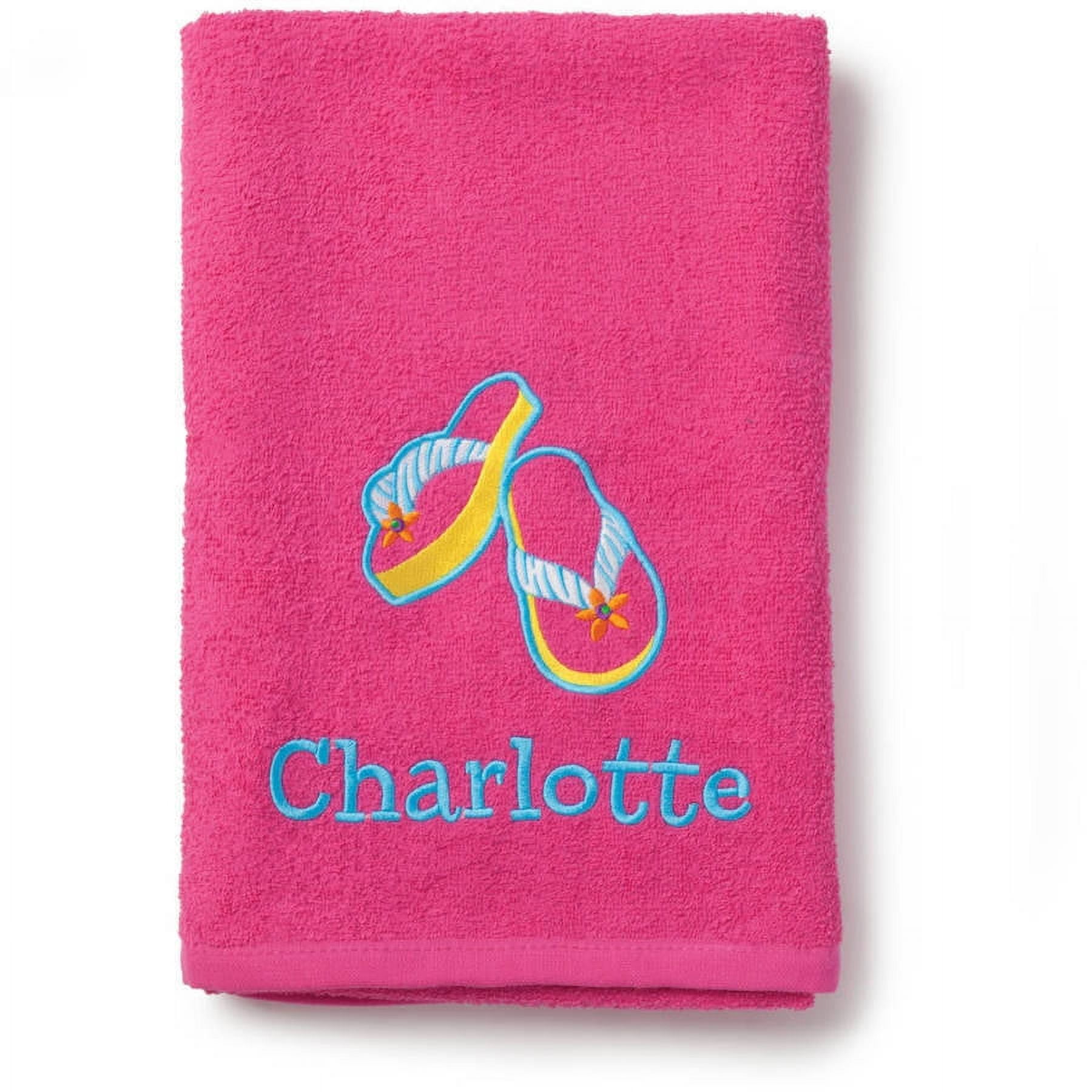 Flip Flops Personalized Pink Towel