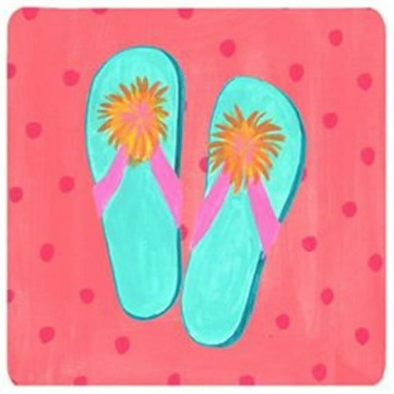 Flip Flops Pink Foam Coasters - Set Of 4, 3.5 x 3.5 In.
