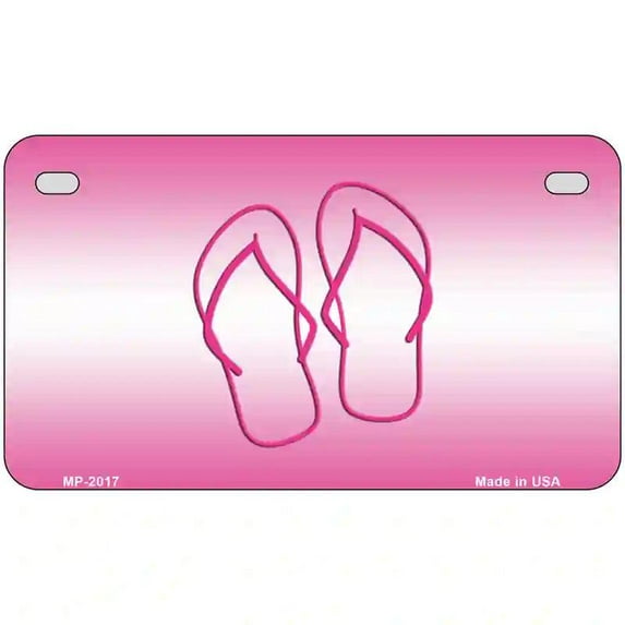 Flip Flops Pink Metal Novelty License Plate 7" x 4" Motorcycle