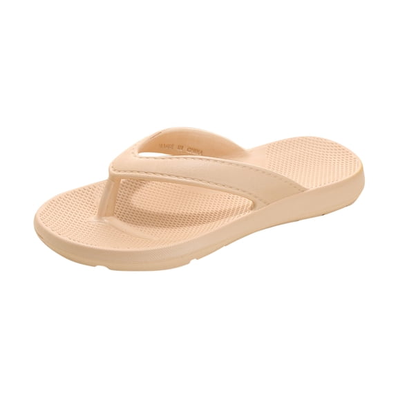 Flip Flops Sandals for Women Comfortable Slip on Open Toe Thong Sandals Casual Summer Dress Flats Sandal Shoes. Khaki Women Sandal