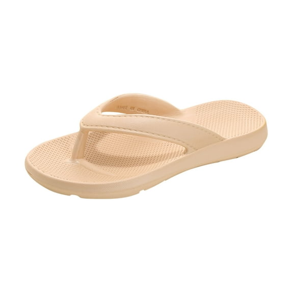 Flip Flops Sandals for Women Comfortable Slip on Open Toe Thong Sandals Casual Summer Dress Flats Sandal Shoes. Khaki Women Sandal