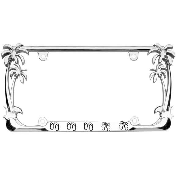 Flip Flops Style Palm Tree Heavy Duty Metal License Plate Frame Auto License Plate Frame/Car Accessories