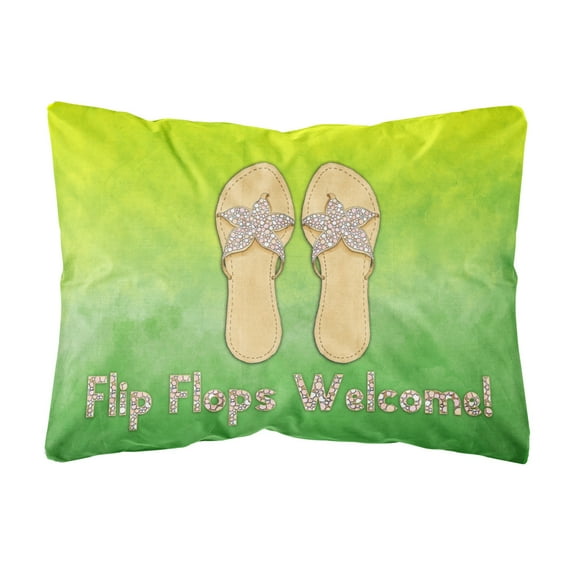 Flip Flops Welcome Canvas Fabric Decorative Pillow