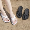 thumbnail image 1 of Flip-Flops for Women Flat Heel Non-Slip Open Toe Slip-on Indoor House Slippers Outdoor Slides Thong Women Footwear Causal Summer Dressy Beach Shoes White 7.5, 1 of 10