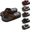 thumbnail image 1 of Flip Flops for Women Sequin Beach Sandals Shower Shoes Gym Pool Dorm Water Sandals Flip Flops Casual Sandals Summer Slippers for Beach Swimming Pool Travel Comfortable Shower Shoes, 1 of 8