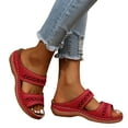 thumbnail image 1 of Flip Flops Women Women's Sandals Fashion Orthotic Flip Flops Ladies Slip On Lightweight Comfortable Thong Sandals Red 6.5, 1 of 5
