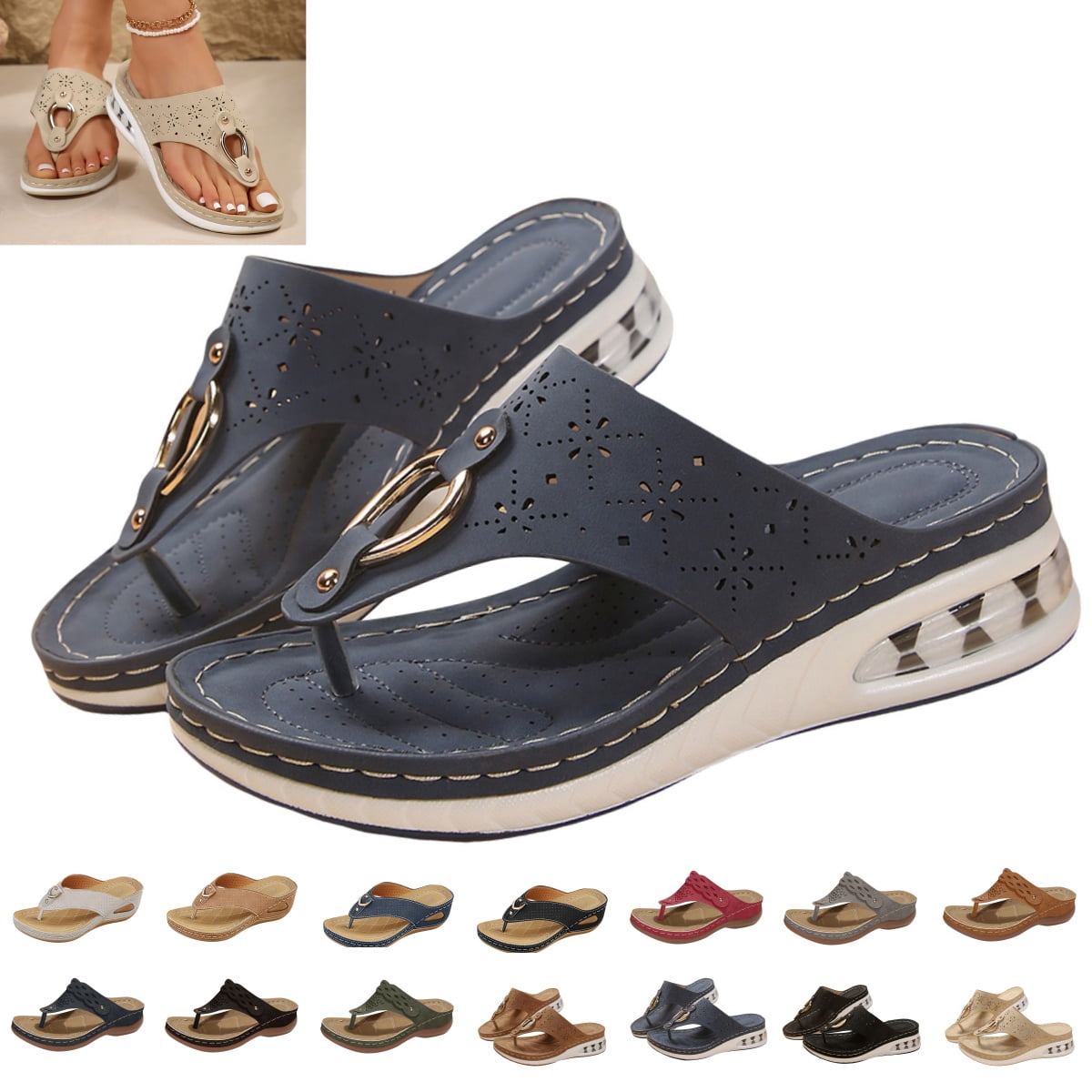 Flip Flops For Women：Womens Sandals Wedge Shoes Summer Womens Platform ...