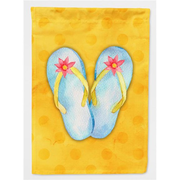 Flip Flops Yellow Polkadot Flag Canvas - House Size