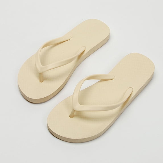 Flip Flops for Men And Women Classic Soft Soles Solid Color Flat Comfortable Summer Beach Thong Sandals Indoor And Outdoor Beige Size 35-43