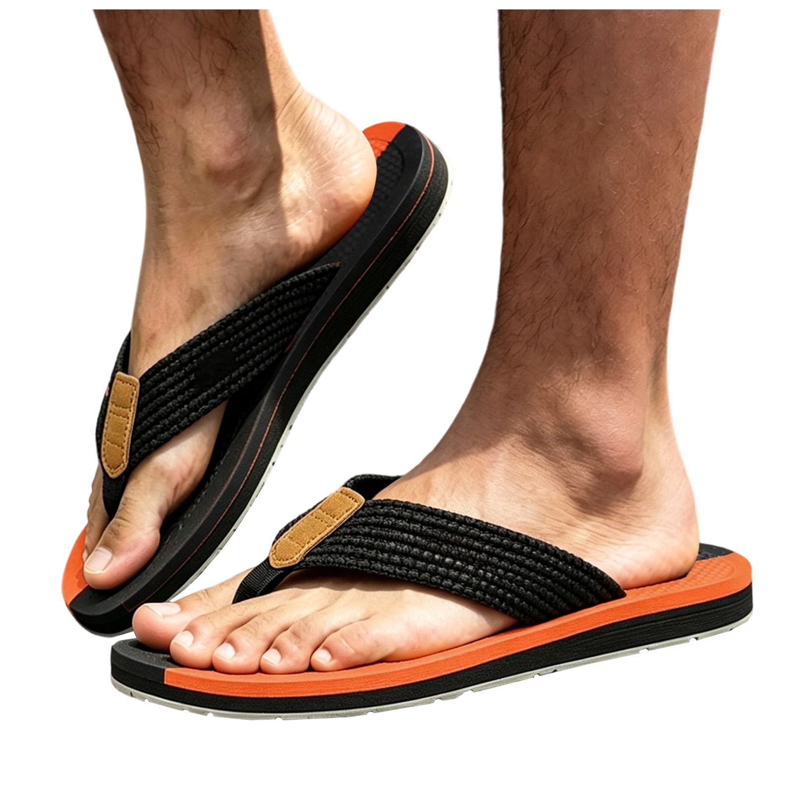 Flip Flops for Men Color Block Thong Sandals Fashion Antislip Flat ...