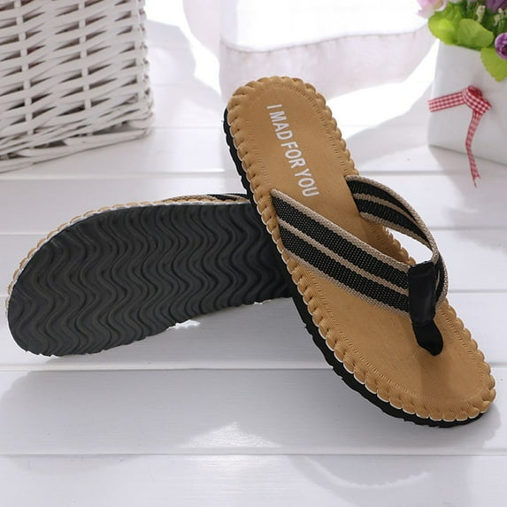 Flip Flops for Men Men's Beach Sandals Summer Shoes Water Friendly Soft and Supportive Molded Footbed Male Slipper Indoor or Outdoor Flip Flops