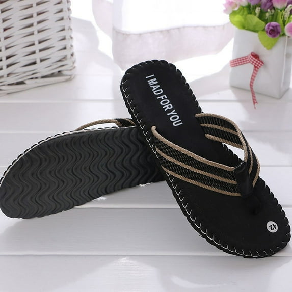 Flip Flops for Men Men's Beach Sandals Summer Shoes Water Friendly Soft and Supportive Molded Footbed Male Slipper Indoor or Outdoor Flip Flops