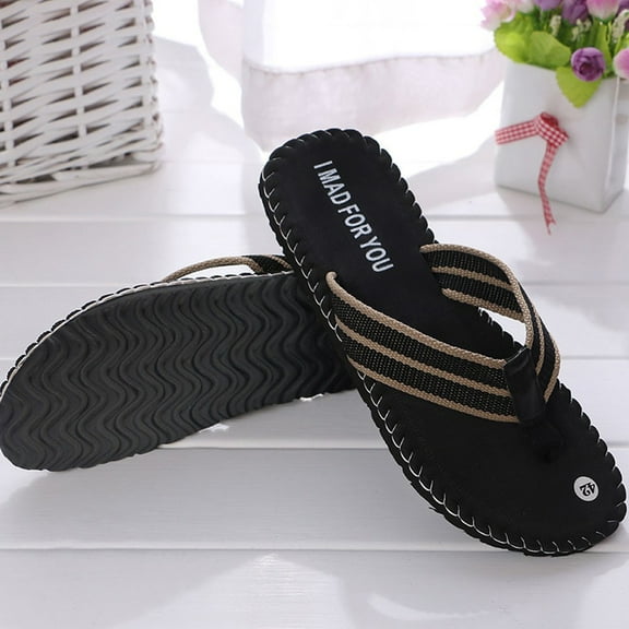 Flip Flops for Men Men's Beach Sandals Summer Shoes Water Friendly Soft and Supportive Molded Footbed Male Slipper Indoor or Outdoor Flip Flops