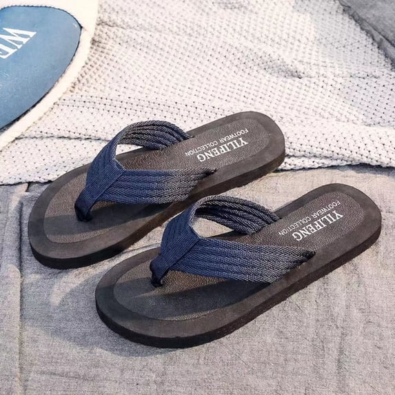 Flip Flops for Men Slip On Arch Support Fashion Beach Flip Flops Flat Toe Sandwich Beach Flip Flops Men's House Shoes