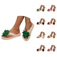 thumbnail image 1 of Flip Flops for Women 2026 Summer Trendy 3d Flower Lightweight on Platform Thong Sandals, 1 of 7
