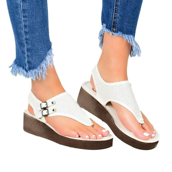 Flip-Flops for Women, Casual Wedge Sandals Slingback Slides Sandals Clip Toe Platform Sandal