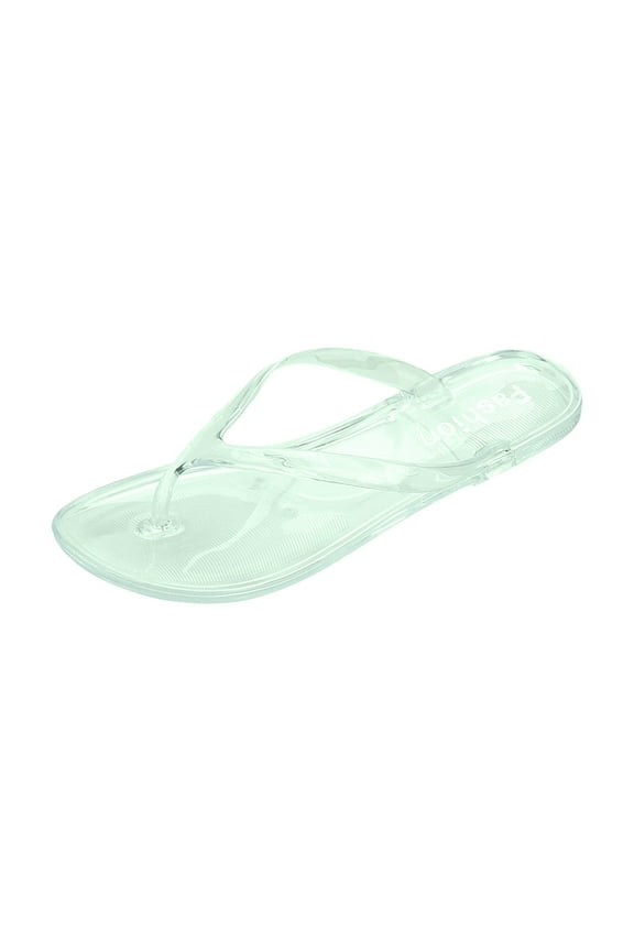 Flip Flops for Women Jelly Thong Sandal Clear Rubber Flat Beach Sandals Summer Casual Pool Bath Slippers
