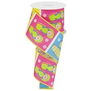 Flip Flops on Royal Wired Edge Ribbon 2.5 Inches x 100ft RG03712