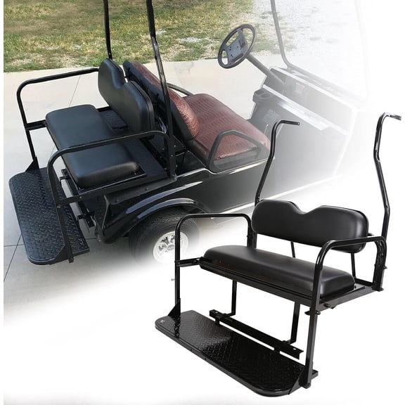 Flip Folding Rear Seat Kit Back Seat For 2000.5-Up Club Car DS Golf Cart 400 lbs