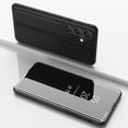 thumbnail image 1 of Flip Folio Case for Samsung Galaxy A05s, Smart Clear View Makeup Mirror Plating Hard PC Vertical Kickstand Slim Fit PU Leather Full Body Protective Cover for Samsung Galaxy A05s - Black, 1 of 9