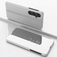 thumbnail image 1 of Flip Folio Case for Samsung Galaxy A16 5G/4G, Smart Clear View Makeup Mirror Plating Hard PC Vertical Kickstand Slim Fit PU Leather Full Body Protective Cover for Samsung Galaxy A16 5G/4G - Silver, 1 of 9