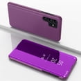 thumbnail image 1 of Flip Folio Case for Samsung Galaxy S25 Ultra, Smart Clear View Makeup Mirror Plating Hard PC Vertical Kickstand Slim Fit PU Leather Full Body Protective Cover for Samsung Galaxy S25 Ultra - Darkpurple, 1 of 8