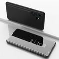 thumbnail image 1 of Flip Folio Case for Samsung Galaxy S25 Ultra, Smart Clear View Makeup Mirror Plating Hard PC Vertical Kickstand Slim Fit PU Leather Full Body Protective Cover for Samsung Galaxy S25 Ultra - Black, 1 of 8