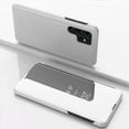 thumbnail image 1 of Flip Folio Case for Samsung Galaxy S25 Ultra, Smart Clear View Makeup Mirror Plating Hard PC Vertical Kickstand Slim Fit PU Leather Full Body Protective Cover for Samsung Galaxy S25 Ultra - Silver, 1 of 8