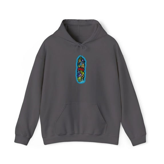 Flip Geoff Rowley Monster Party Skateboard 2000s Vintage Classic Hoodie Print - Charcoal / 5XL